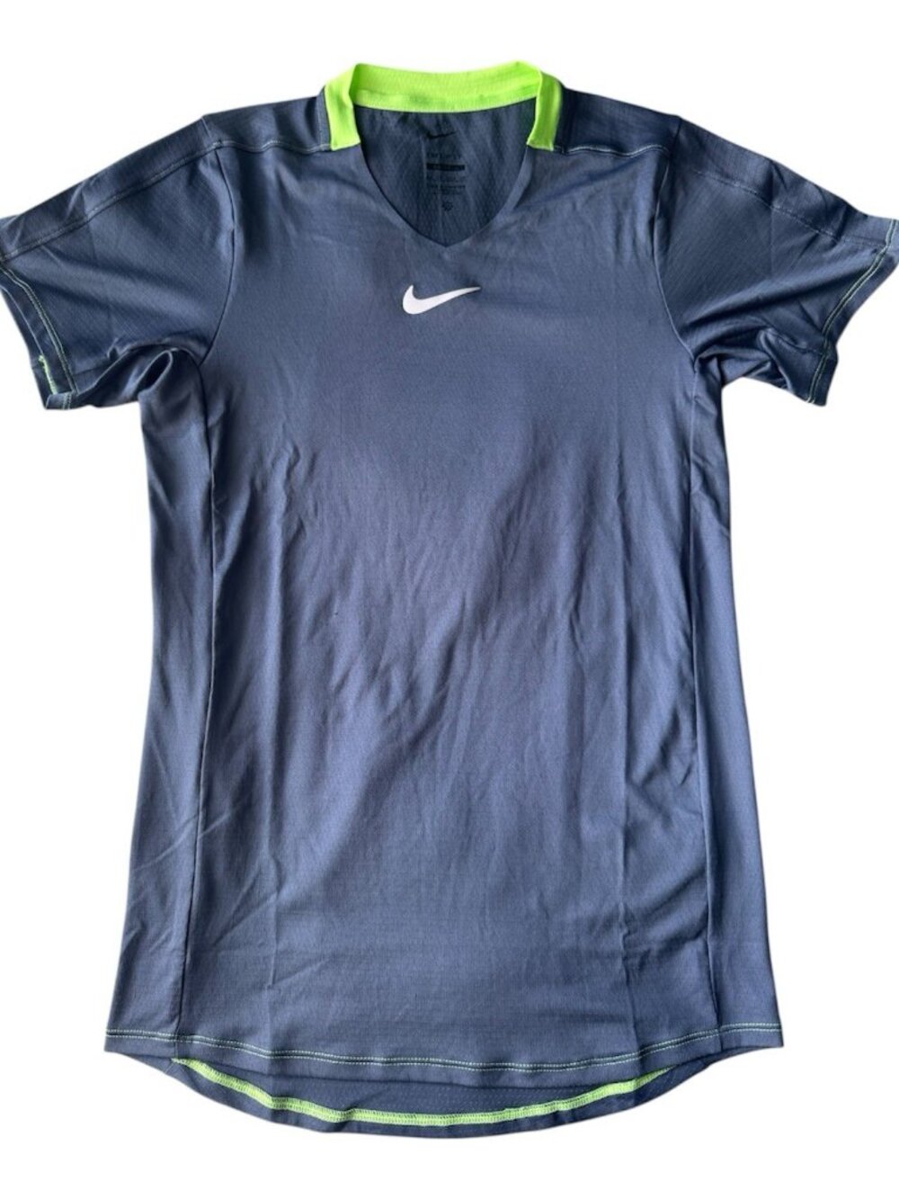 Nike Court Dri-Fit Tennis Shirt Tour Blue Player Issue Exclusive DR6548-491 XS